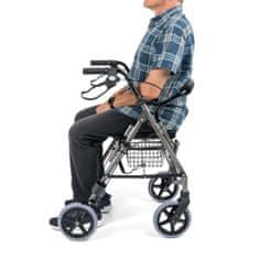Čtyřkolové chodítko 2v1 s invalidním vozíkem