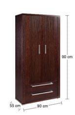 Pyka Dvoudveřová šatní skříň Remi 2D - dřevo D16