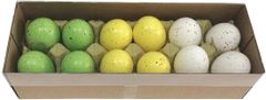 Autronic Kropenatá vajíčka, bílo-žluto-zelená, cena za 12ks v krabičce. VEL6011, sada 5 ks