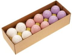 Autronic Kropenatá vajíčka, bílo-růžovo-fialová kombinace, cena za 12ks v krabičce. Pravá VEL6009