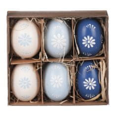 Autronic Kraslice z pravých vajíček, bílo-modrá varianta. Cena za 6ks v krabičce. VEL6027, sada 5 ks