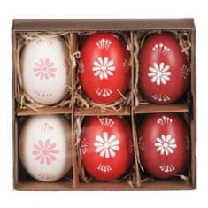 Autronic Kraslice z pravých vajíček, bílo-červená varianta. Cena za 6ks v krabičce. VEL6028, sada 5 ks