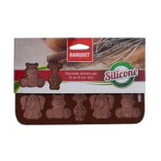 Banquet Formičky na čokoládu silikonové CULINARIA Brown 20,4 x 10,5 cm, zvířátka, sada 6 ks