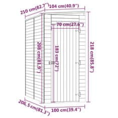 Vidaxl Zahradní domek na nářadí 100x200x220 cm impregnovaná borovice