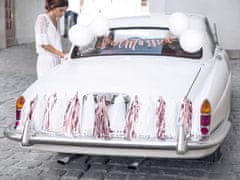 PartyDeco Sada dekorací na svatební auto růžovo-zlaté