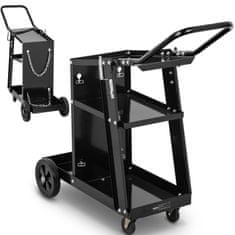 Greatstore Svařovací vozík s držákem plynových lahví 3 police s nosností až 80 kg