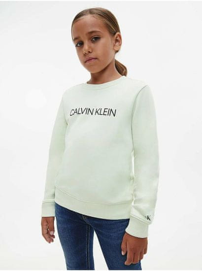 Calvin Klein Světle zelená holčičí mikina Calvin Klein Jeans