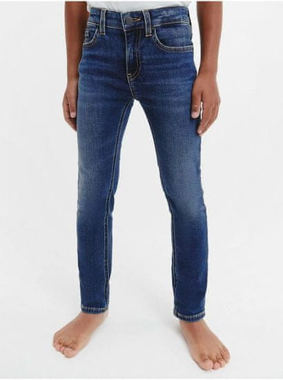 Calvin Klein Tmavě modré klučičí slim fit džíny Calvin Klein Jeans