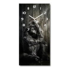 Wallmuralia Moderní hodiny nástěnné Gorila bílé 30x60 cm