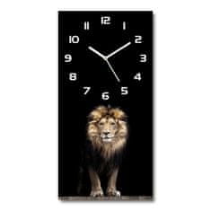Wallmuralia Moderní hodiny nástěnné Portrét lva bílé 30x60 cm