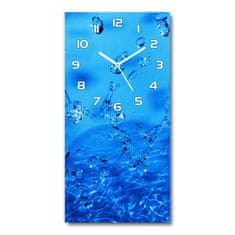 Wallmuralia Moderní hodiny nástěnné Kapky vody bílé 30x60 cm