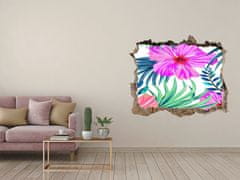 Wallmuralia 3D díra na zeď Hawajské květiny 120x81 cm