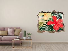 Wallmuralia 3D díra na zeď Hawajské květiny 120x81 cm