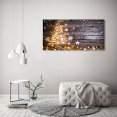 Wallmuralia Foto obraz skleněný horizontální Osvětlený stromeček 125x50 cm 4 úchytky