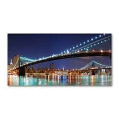 Wallmuralia Foto obraz skleněný horizontální Manhattan New York 125x50 cm 2 úchytky