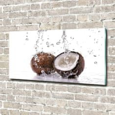 Wallmuralia Foto obraz skleněný horizontální Kokos a voda 120x60 cm 2 úchytky