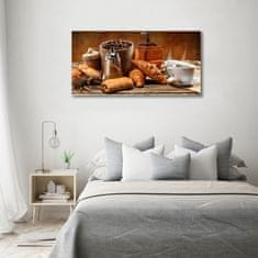 Wallmuralia Fotoobraz na skle Snídaně 120x60 cm 4 úchytky