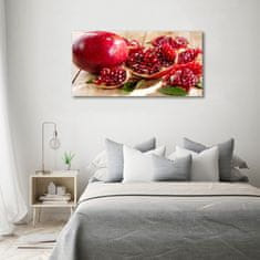 Wallmuralia Foto obraz fotografie na skle Granátové jablko listí 100x50 cm 4 úchytky
