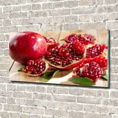 Wallmuralia Foto obraz fotografie na skle Granátové jablko listí 100x50 cm 4 úchytky