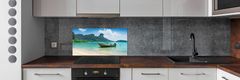 Wallmuralia Skleněný panel do kuchyně Loď 100x50 cm