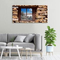 Wallmuralia Foto-obraz canvas do obýváku Zima za oknem 100x50 cm