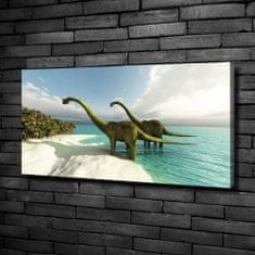 Wallmuralia Foto obraz canvas Dinozaury na pláži 100x50 cm