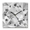 Skleněné hodiny čtverec Abstrakce 3D černé 30x30 cm