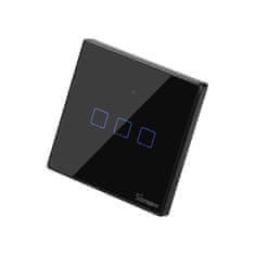 ITead Sonoff Černý trojdotykový wifi vypínač světla + dálkové ovládání T3EU3C-TX