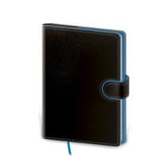 Helma365 Zápisník Flip A5 čistý - černo/modrá
