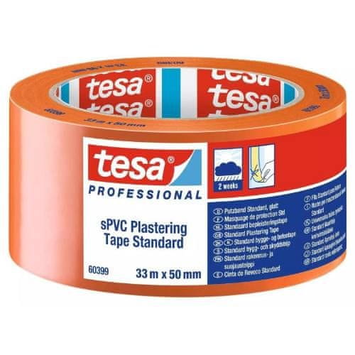 Tesa Páska omítací plastová 60399, UV 7 dnů, 33 m x 50 mm, oranžová
