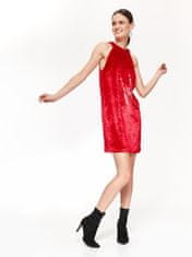 Top Secret červené společenské šaty z veluru s leskem velikost 38