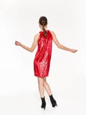 Top Secret červené společenské šaty z veluru s leskem velikost 34
