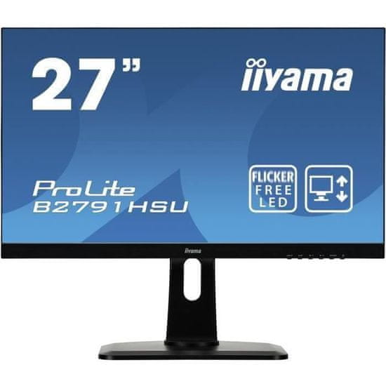 VERVELEY Obrazovka pro PC, IIYAMA ProLite B2791HSU-B1, 27 FHD, TN panel, 1ms, 75Hz, VGA / DisplayPort / HDMI