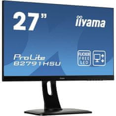 VERVELEY Obrazovka pro PC, IIYAMA ProLite B2791HSU-B1, 27 FHD, TN panel, 1ms, 75Hz, VGA / DisplayPort / HDMI