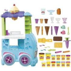 VERVELEY Play-Doh, obří zmrzlinářské auto, obsahuje 27 doplňků, 12 kelímků plastelíny, realistické zvuky