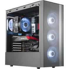 VERVELEY COOLER MASTER NR600 herní PC skříň (ATX, 1x okno z tvrzeného skla, 2x 120 mm ventilátory), černá