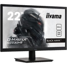 iiyama Obrazovka pro hráče, IIYAMA G-Master Black Hawk G2230HS-B1, 21,5 FHD, TN panel, 0,8 ms, 75 Hz, VGA / HDMI / DisplayPort, FreeSync