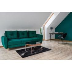 Nazar Moderní koberec do obývacího pokoje, vzor vlny, černý, 100% polyester, 120 x 160 cm, interiér, NAZAR