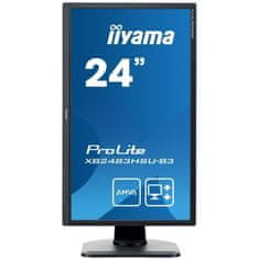 VERVELEY Obrazovka pro PC, IIYAMA ProLite XB2483HSU-B3, 24 FHD, A-MVA panel, 4ms, 75Hz, VGA / DisplayPort / HDMI