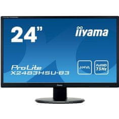 VERVELEY Obrazovka pro PC, IIYAMA, PROLITE XUB2493HS-B4, 24 FHD, IPS panel, 4 ms, 75 Hz, HDMI / Display Port / VGA -.