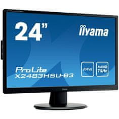 VERVELEY Obrazovka pro PC, IIYAMA, PROLITE XUB2493HS-B4, 24 FHD, IPS panel, 4 ms, 75 Hz, HDMI / Display Port / VGA -.