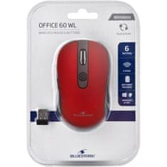Bluestork Bezdrátová myš, 2,4 GHz, tlačítka, červená