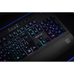 VERVELEY Bezdrátová herní klávesnice, Membránové klávesy, AXS KEYZ-TITANIUM, Opěrka dlaně a kolébka hlasitosti, RGB osvětlení + 5 efektů