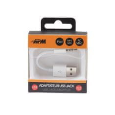 VERVELEY Adaptér APM USB-A / Jack, 3,5 mm, samec / samice, bílý