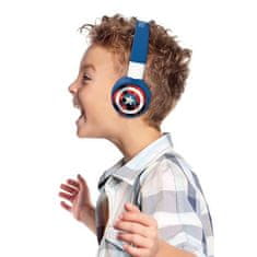 Lexibook AVENGERS, Sluchátka Bluetooth 2 v 1, Pohodlná a skládací drátová sluchátka pro děti s omezením zvuku, LEXIBOOK