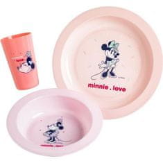 Disney DISNEY 3dílná krabička na jídlo s konfetami Minnie: talířek, miska a hrneček, polypropylen