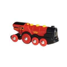 Brio BRIO World, 33592, Mocná červená lokomotiva na baterie, Dřevěná hračka