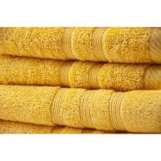 Today DAISY sada 2 ručníků 50 x 100 cm + 2 prostěradla 70 x 130 cm, 100% bavlna, šafránová barva