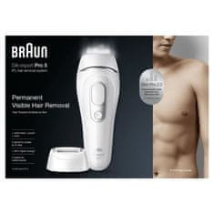 Braun Braun Silk expert Pro 5 PL5145, IPL pro muže, domácí pulzní epilátor, bílý/stříbrný