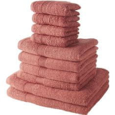 Today DZIS Sada 4 ručníků 30x50 cm + 4 ručníky 50x100 cm + 2 ručníky 70x130 cm 100% bavlna terakota